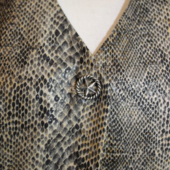 VINTAGE "BANJO" DALLAS TX FAUX SNAKESKIN VEST SZ - Picture 3 of 6